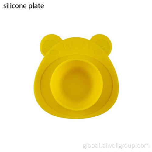 Weaning Suction Bowls Baby Silicone Cartoon Creative Bear Plate Factory